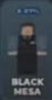 BLACK MESA guard in dark equipment.