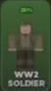WW2 SOLDIER guard in a green military uniform.