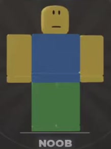 NOOB guard with a yellow head and arms, blue shirt, and green trousers.